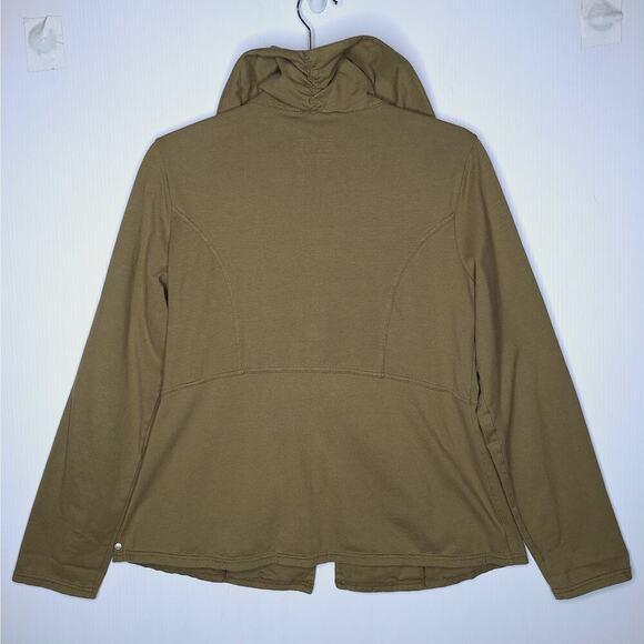 Neon Buddha Military Jacket Small Green Metal Buttons Stretch Jersey Lagenlook - Picture 7 of 7